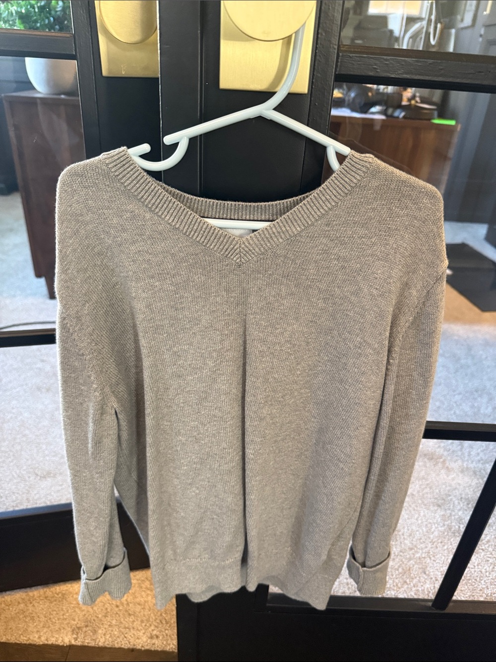 V-Neck Lightweight Kids GAP Sweater in gray